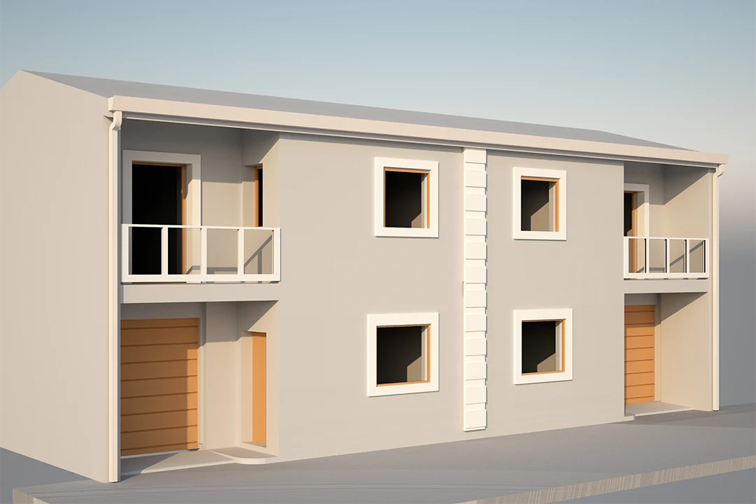 Relis Immobiliare – Porzione di bifamiliare al centro di Quartu Sant’Elena – 0 – Lato via Portas – Render Vista Esterna – Via Carducci – Quartu Sant’Elena Porzione di bifamiliare al centro di Quartu S.E.